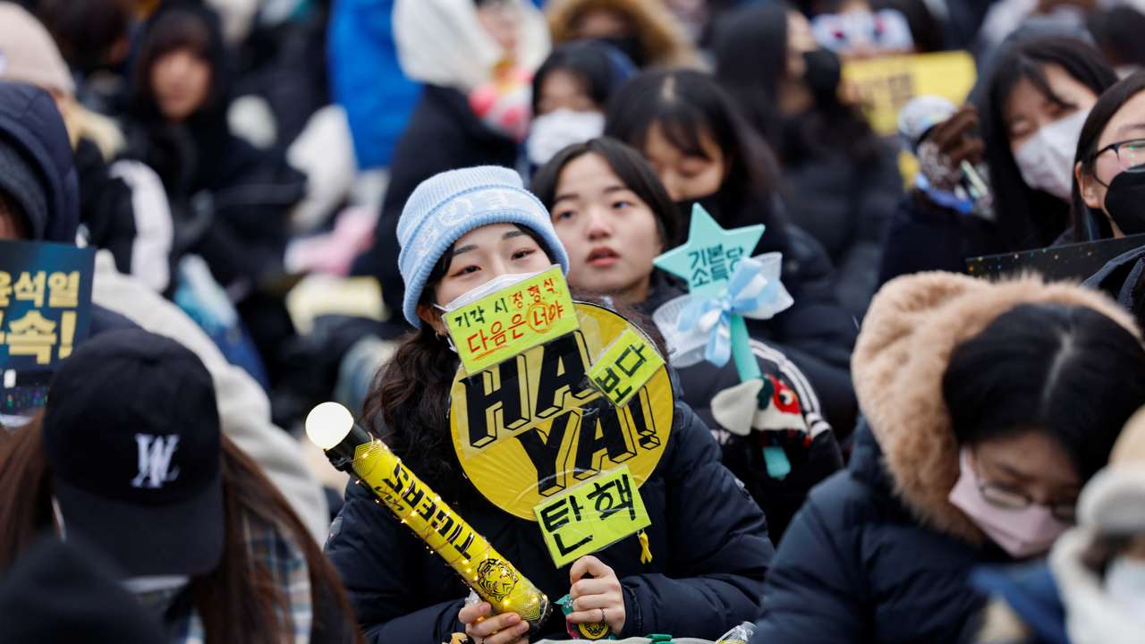 Protesters attend a rally against South Korea's impeached President Yoon Suk Yeol in Seoul