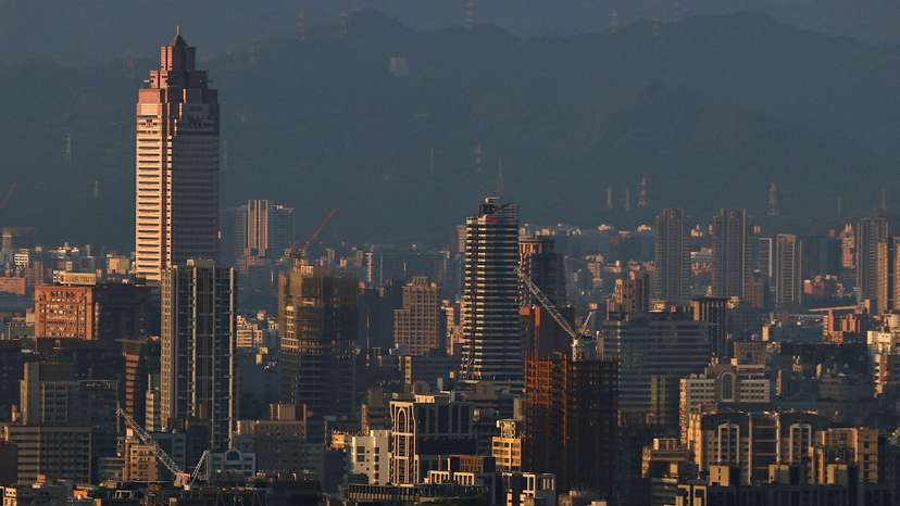 A general view of Taipei skyline during sunrise in Taipei