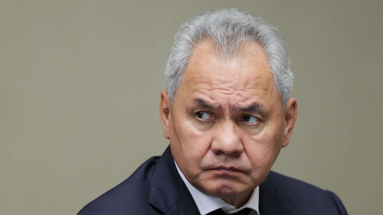 Russian Security Council's Secretary Shoigu attends a meeting outside Moscow