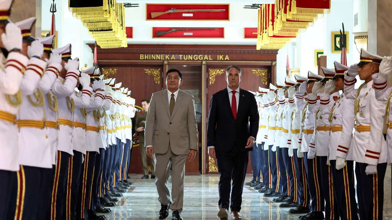 Australian Deputy Prime Minister and Minister for Defense Richard Marles meets Indonesia's Defence Minister Sjafrie Sjamsoeddin in Jakarta