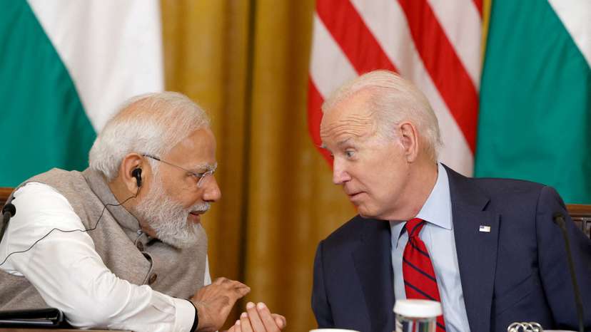FILE PHOTO: U.S. President Biden and India's Prime Minister Modi meet with senior officials and CEOs of American and Indian companies, in Washington