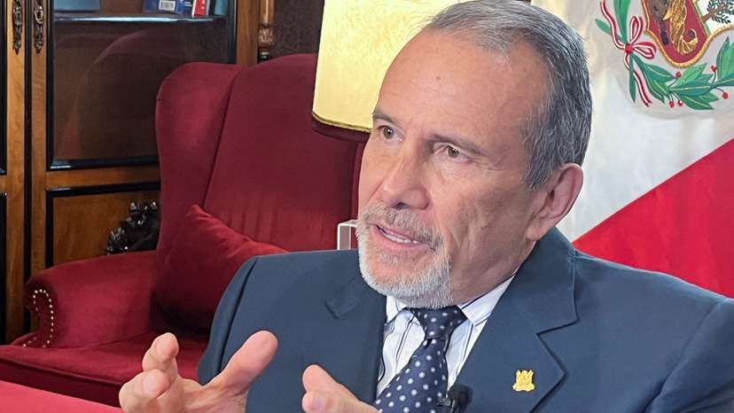 FILE PHOTO: Peru's Foreign Minister Elmer Schialer speaks to Reuters, in Lima