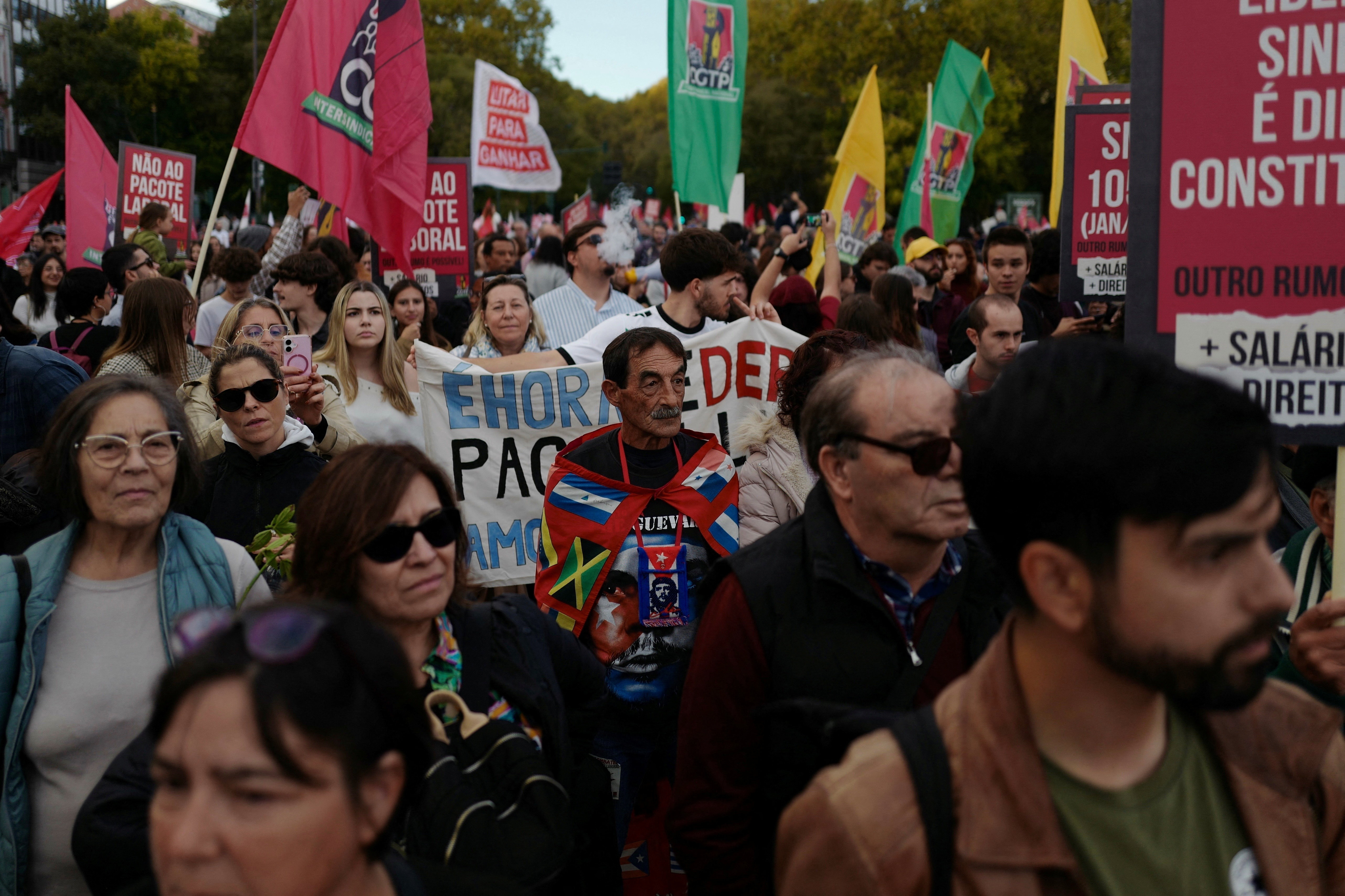 General Confederation of the Portuguese Workers (CGTP) protest demanding better wages and working conditions, in Lisbon