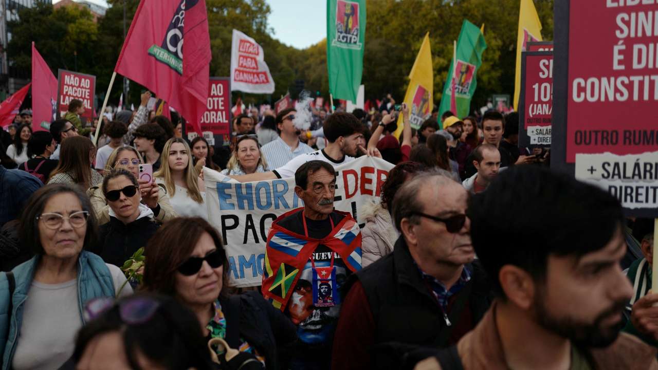 General Confederation of the Portuguese Workers (CGTP) protest demanding better wages and working conditions, in Lisbon