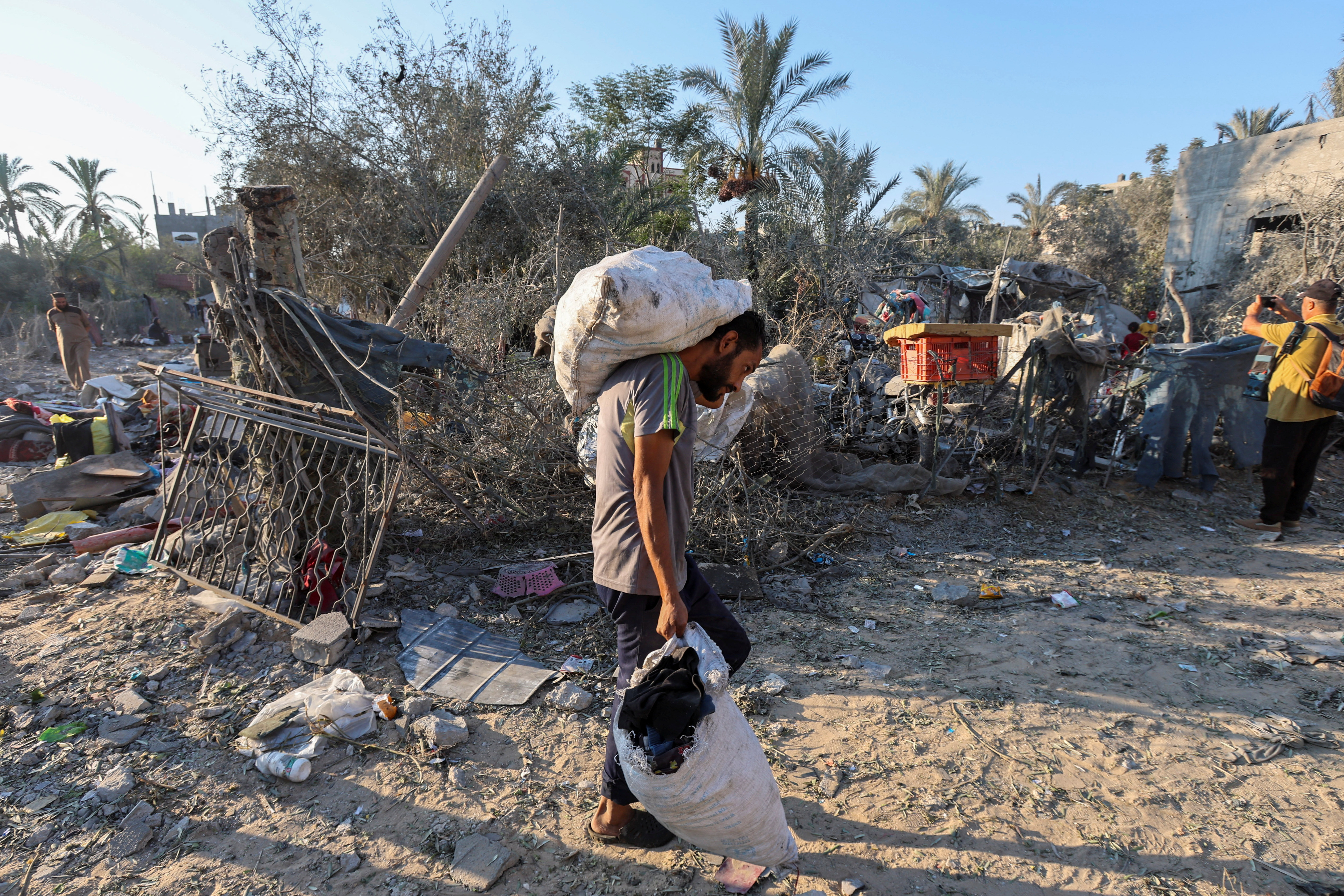 Aftermath of Israeli strikes in Deir Al-Balah in the central Gaza Strip