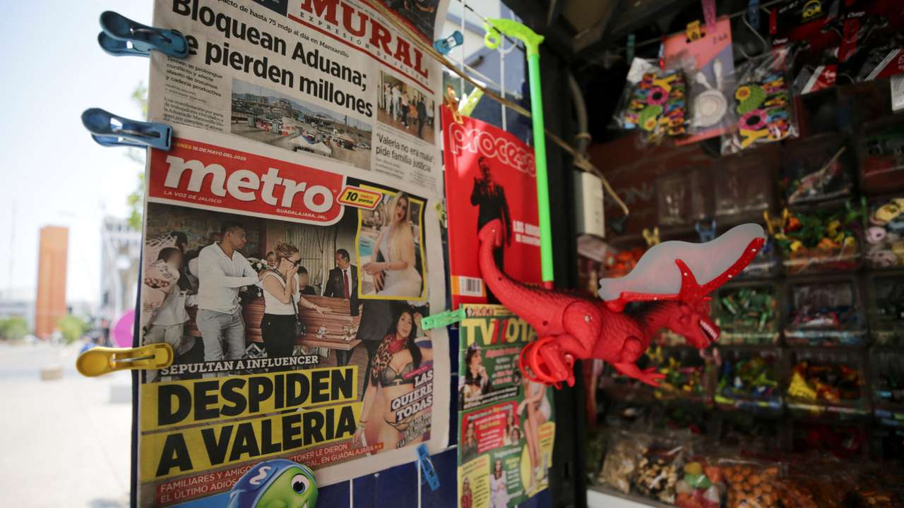 Mexican newspapers report on the funeral Mass of social media influencer Valeria Marquez, who was fatally shot during a TikTok livestream, in Guadalajara