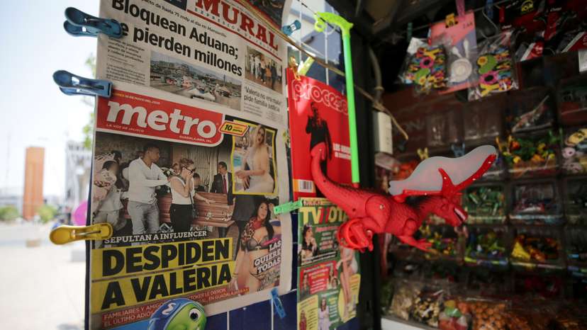 Mexican newspapers report on the funeral Mass of social media influencer Valeria Marquez, who was fatally shot during a TikTok livestream, in Guadalajara