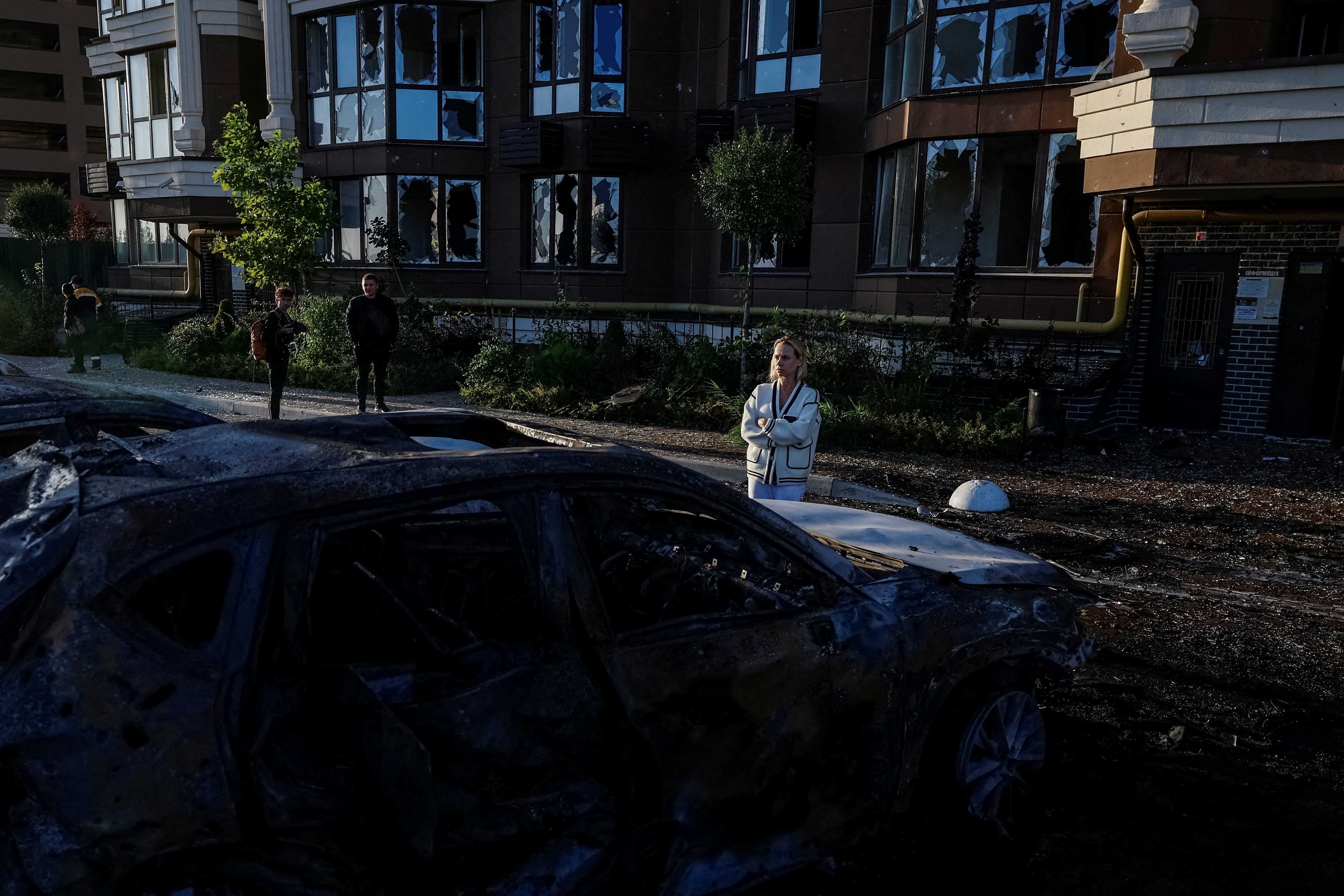 Aftermath of a Russian missile and drone attack in Kyiv
