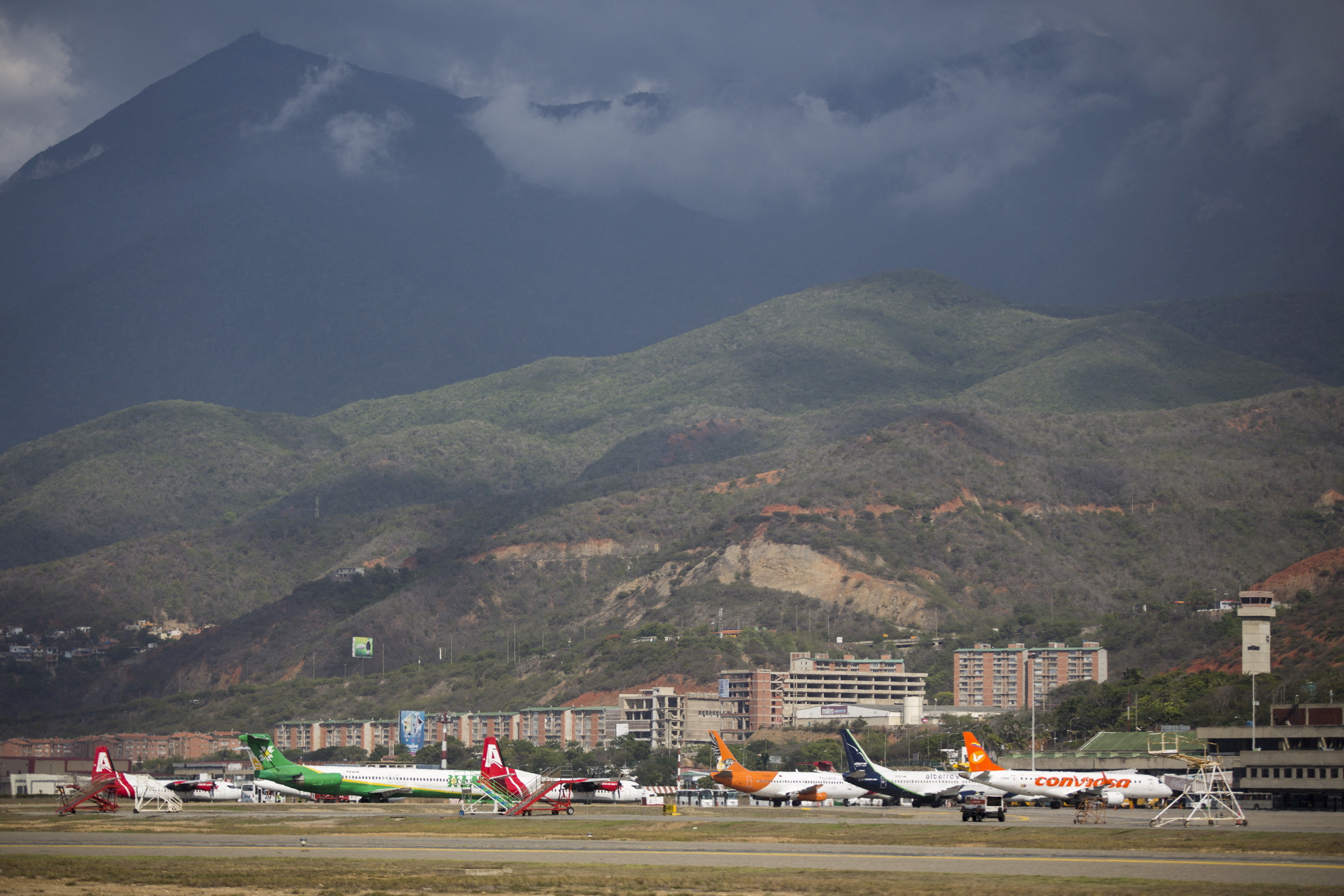 FILE PHOTO: Aircraft are seen at a runway on the Simon Bolivar airport in Caracas