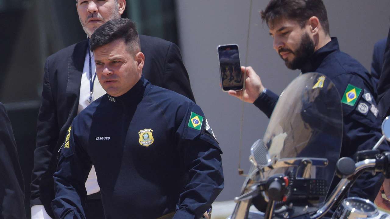 Director of Federal Highway Police, Silvinei Vasques walks before a press conference at the Headquarters of the Federal Highway Police, in Brasilia