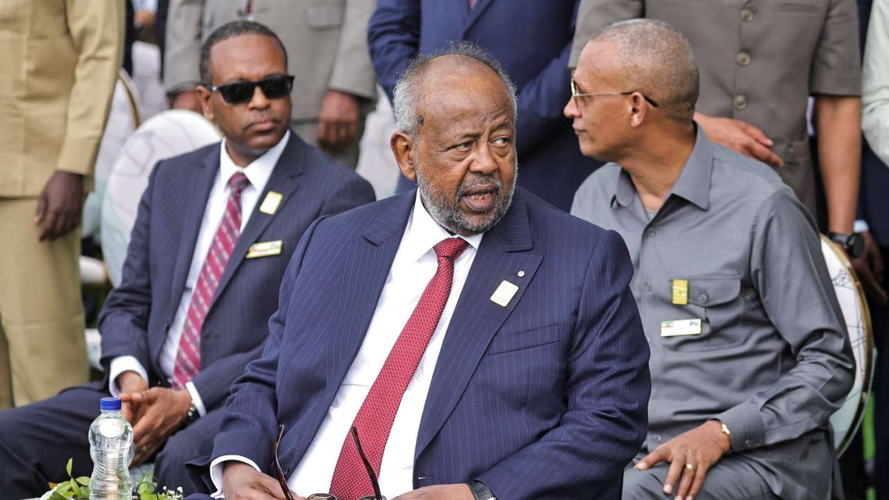 President of Djibouti, Ismail Omar Guelleh attends the inauguration of the Grand Ethiopian Renaissance Dam (GERD) built along the Blue Nile in Guba, Benishangul-Gumuz region, Ethiopia, September 9, 2025. REUTERS/ Tiksa Negeri