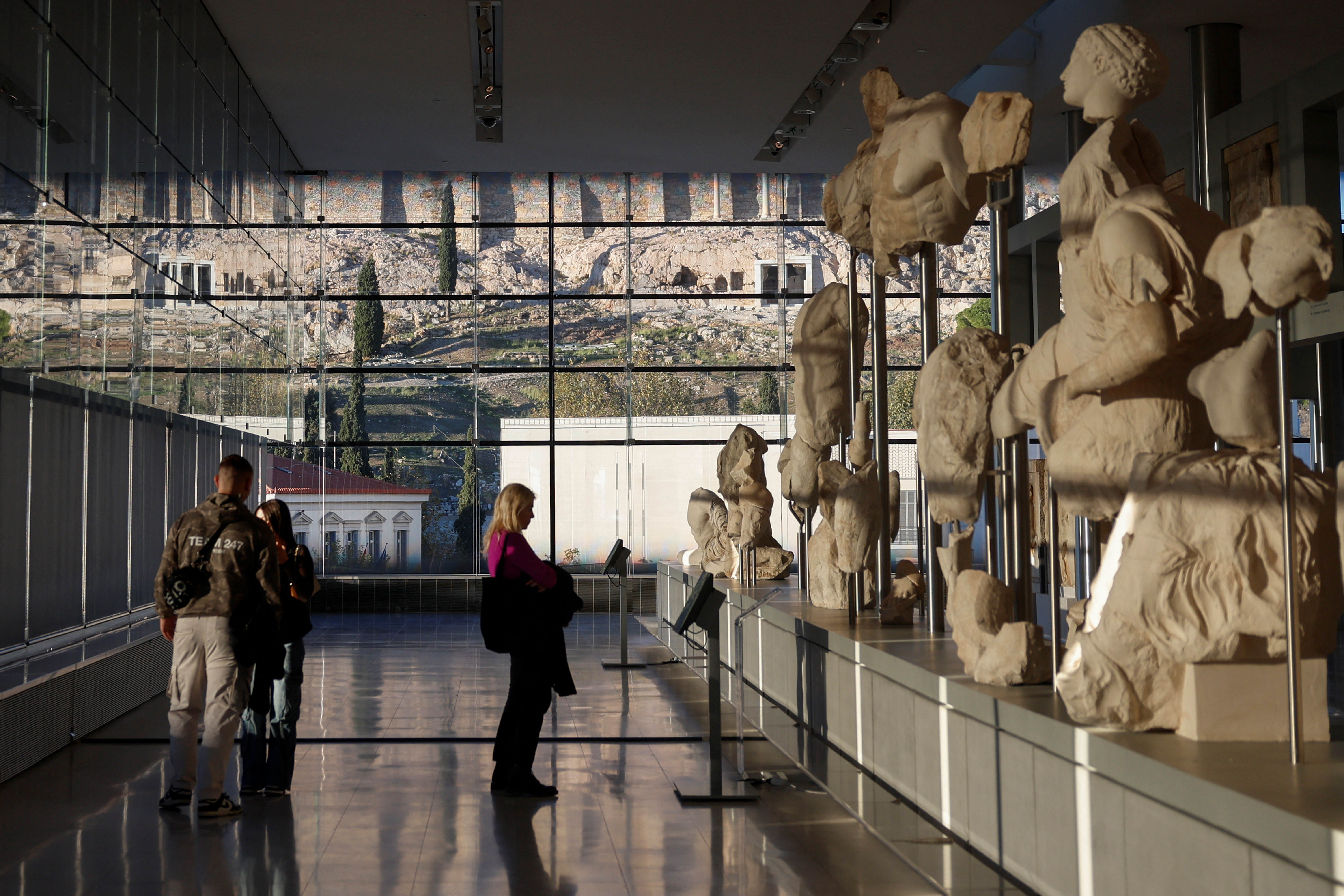 People visit the Acropolis Museum in Athens