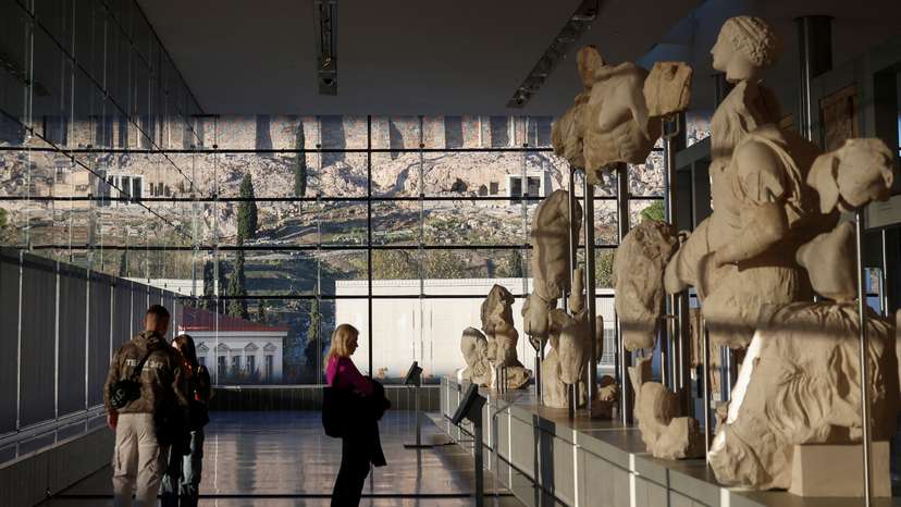 People visit the Acropolis Museum in Athens