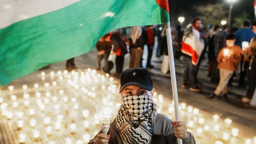 A vigil in support of Palestinians ahead of the one-year anniversary of Hamas' October 7 attack, in Buenos Aires