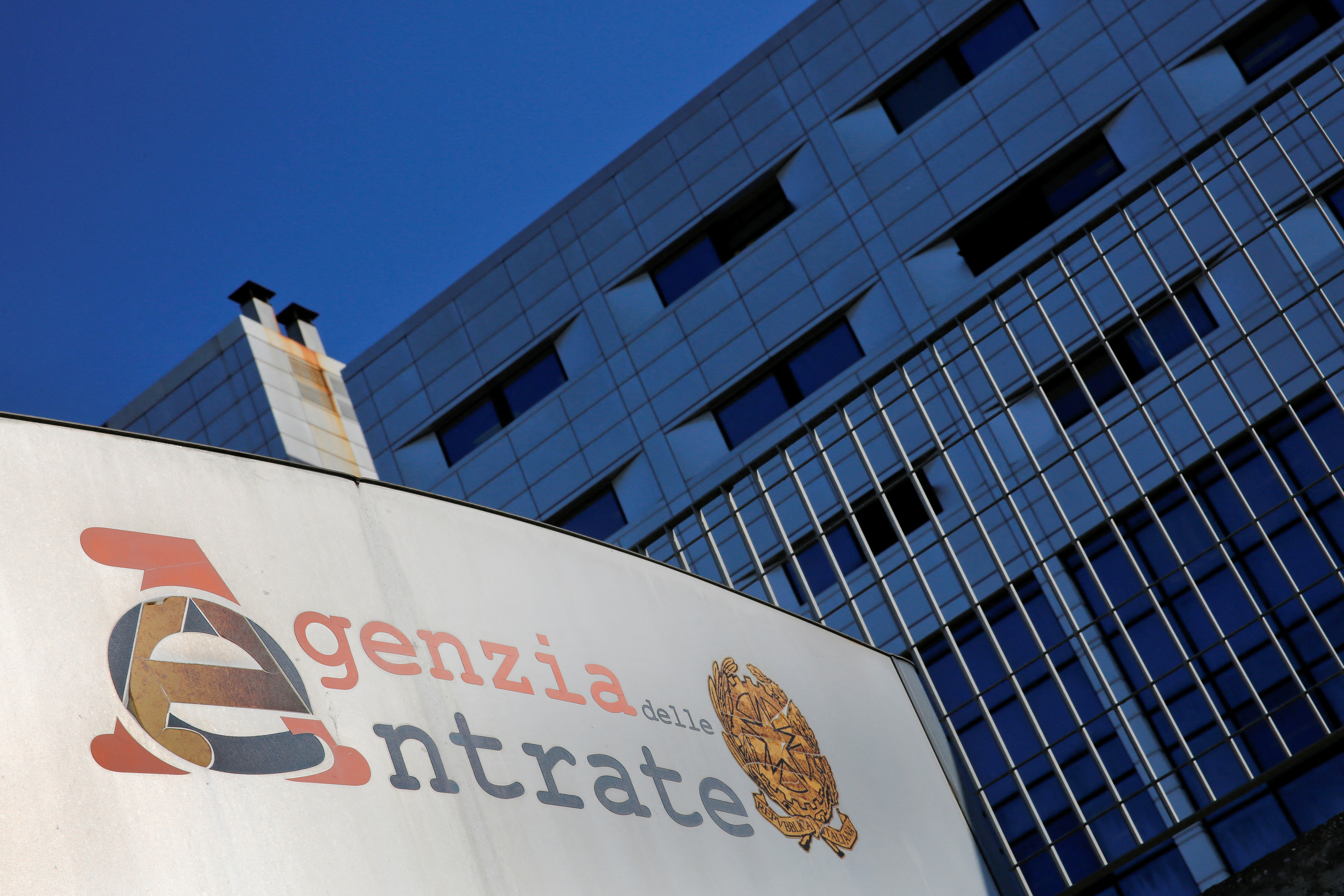 FILE PHOTO: The logo of the Italian Agency of Revenue is seen in Rome