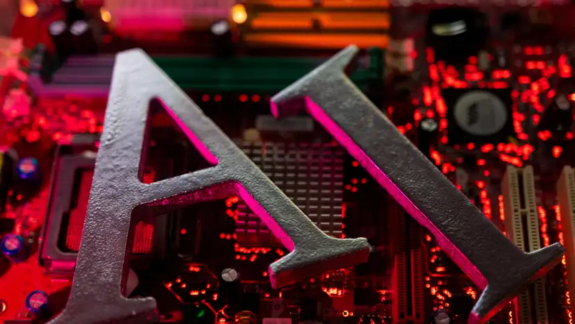 FILE PHOTO: Illustration shows AI (Artificial Intelligence) letters and computer motherboard