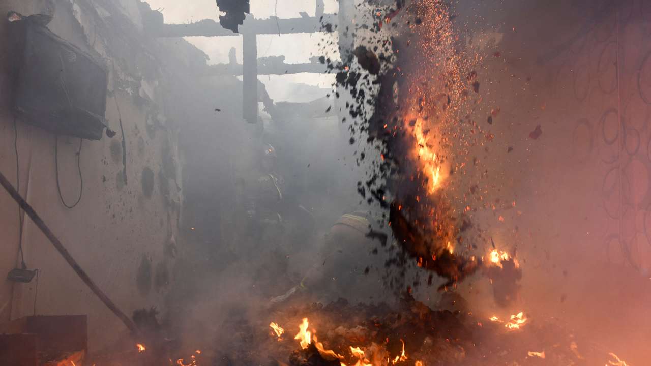Aftermath of recent shelling in Donetsk