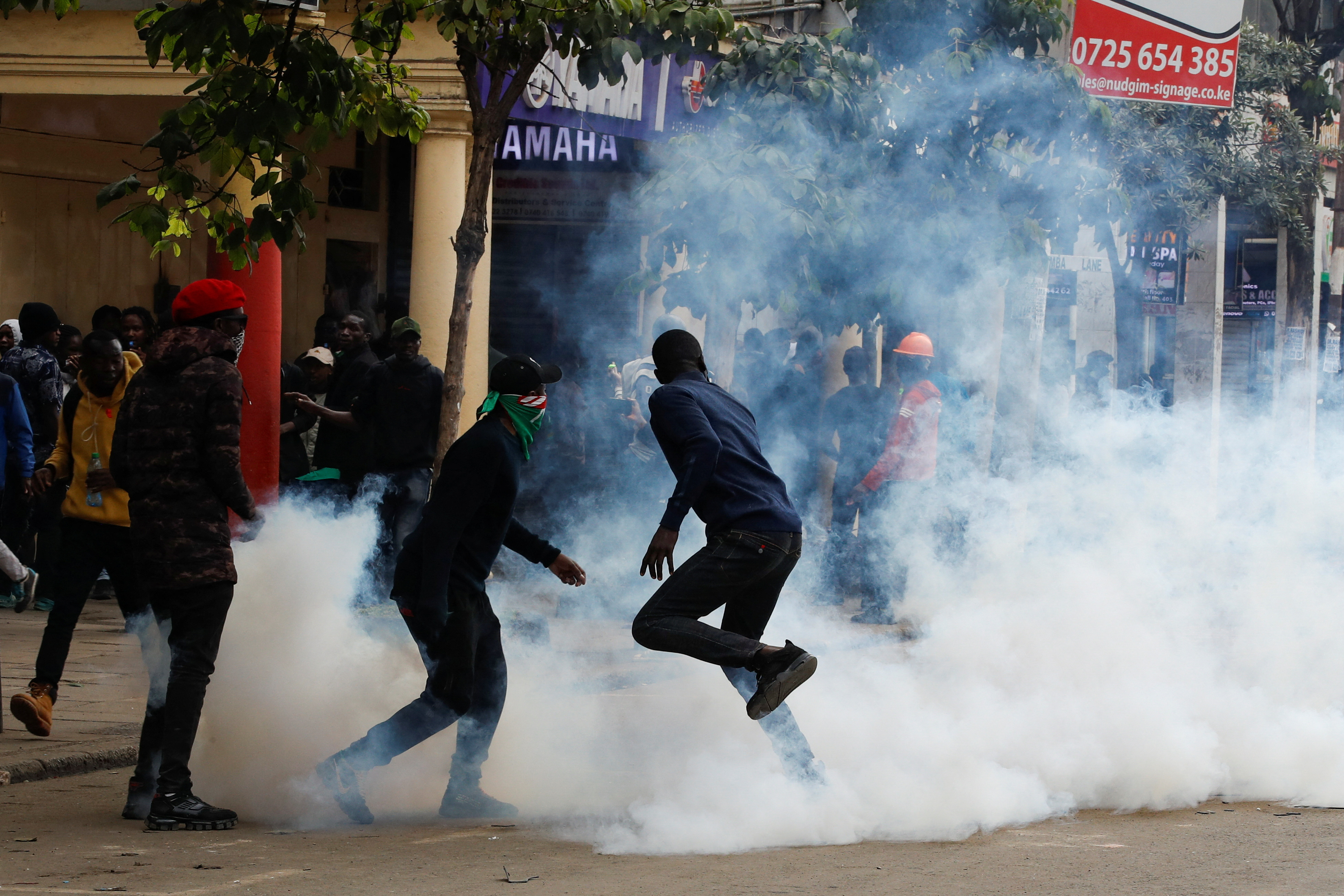 People protest against Kenya's proposed finance bill 2024/2025, in Nairobi