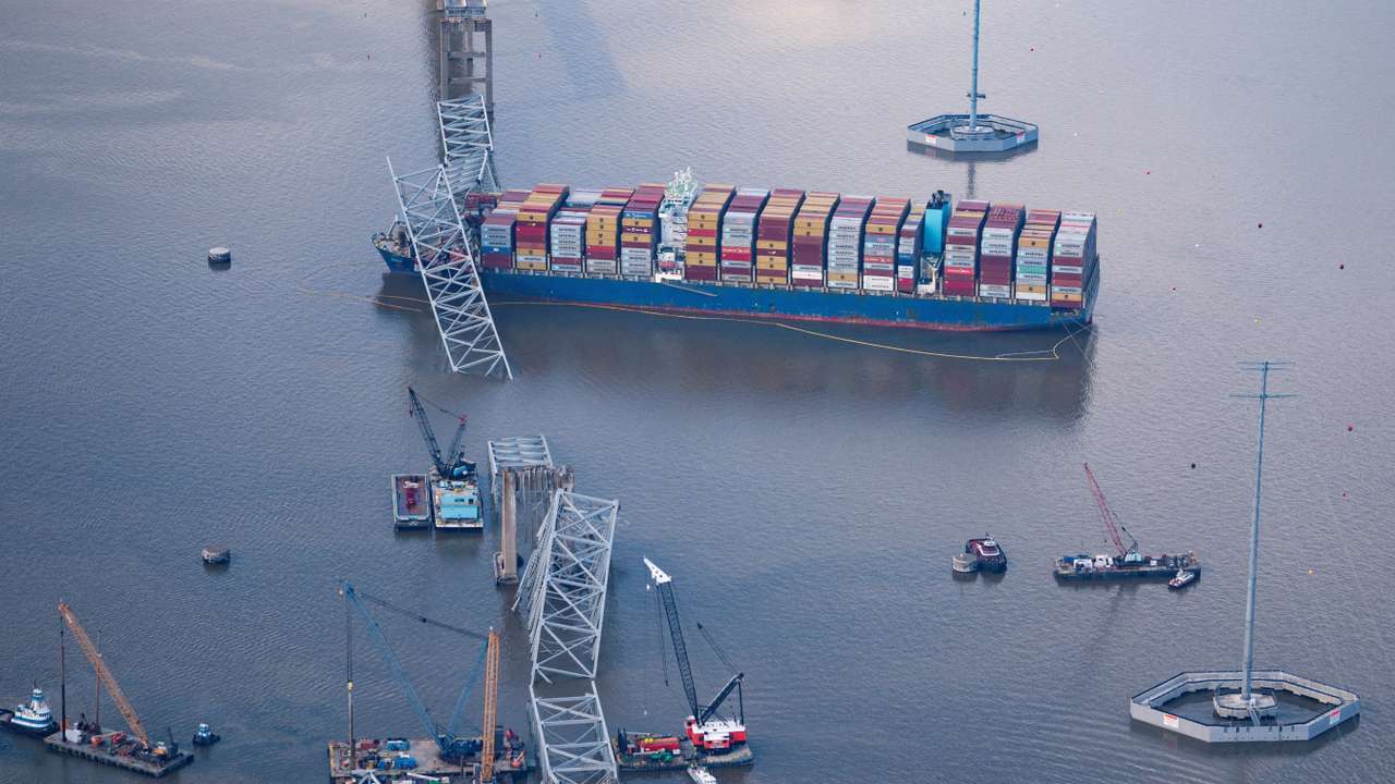 FILE PHOTO: The collapsed Francis Scott Key Bridge in Baltimore