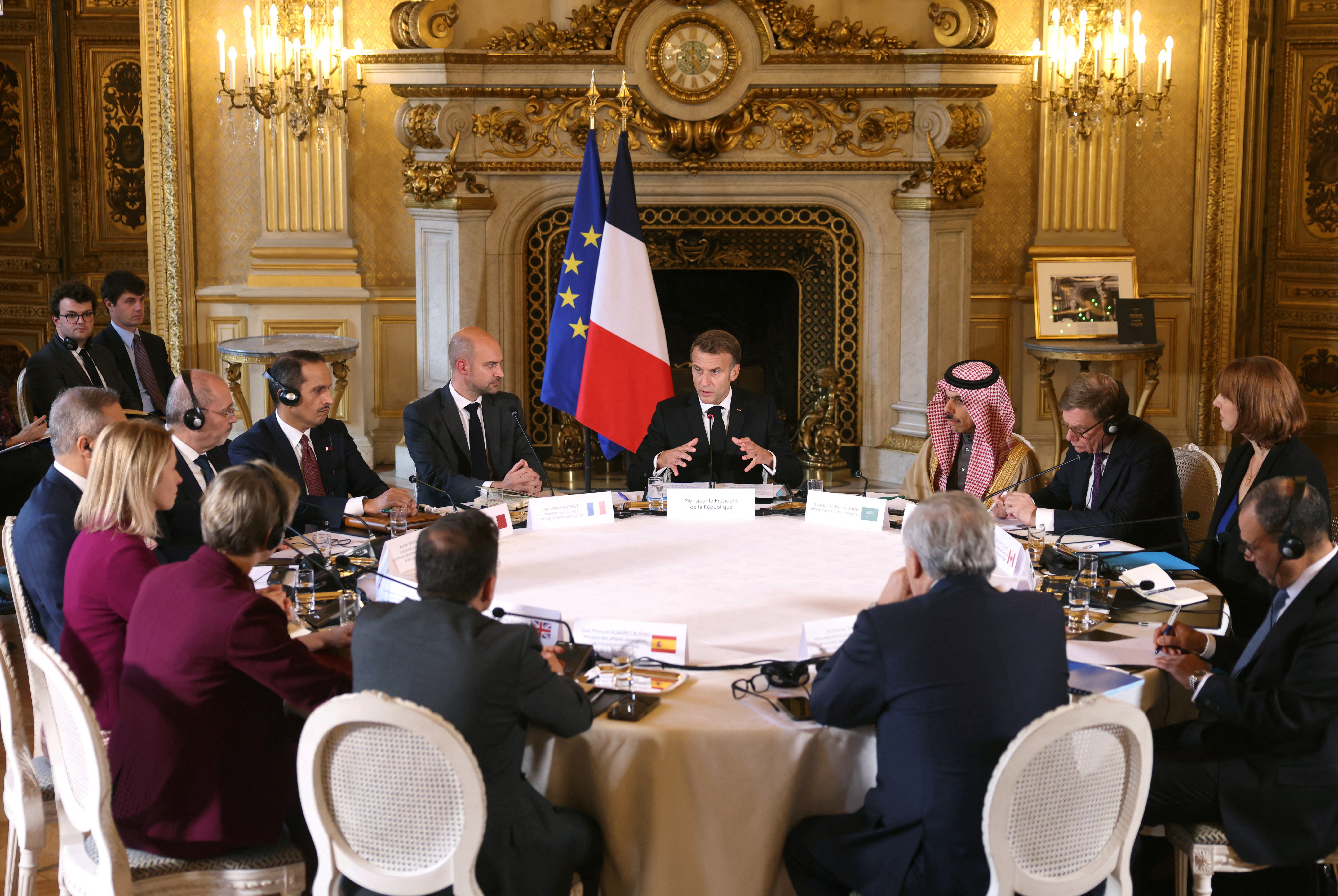 Ministerial meeting on the implementation of the Middle East peace plan at the Quai d'Orsay