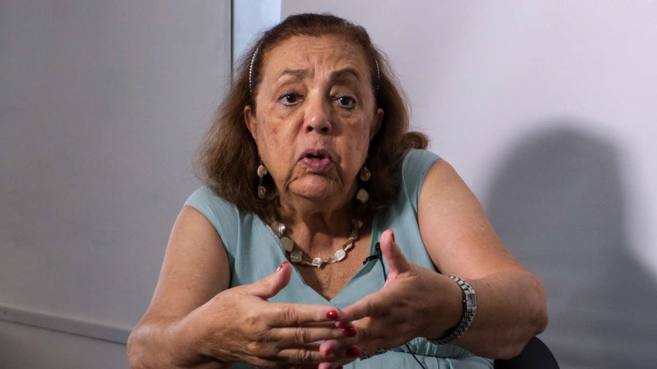Venezuela's aspiring opposition presidential candidate Corina Yoris speaks to Reuters, in Caracas