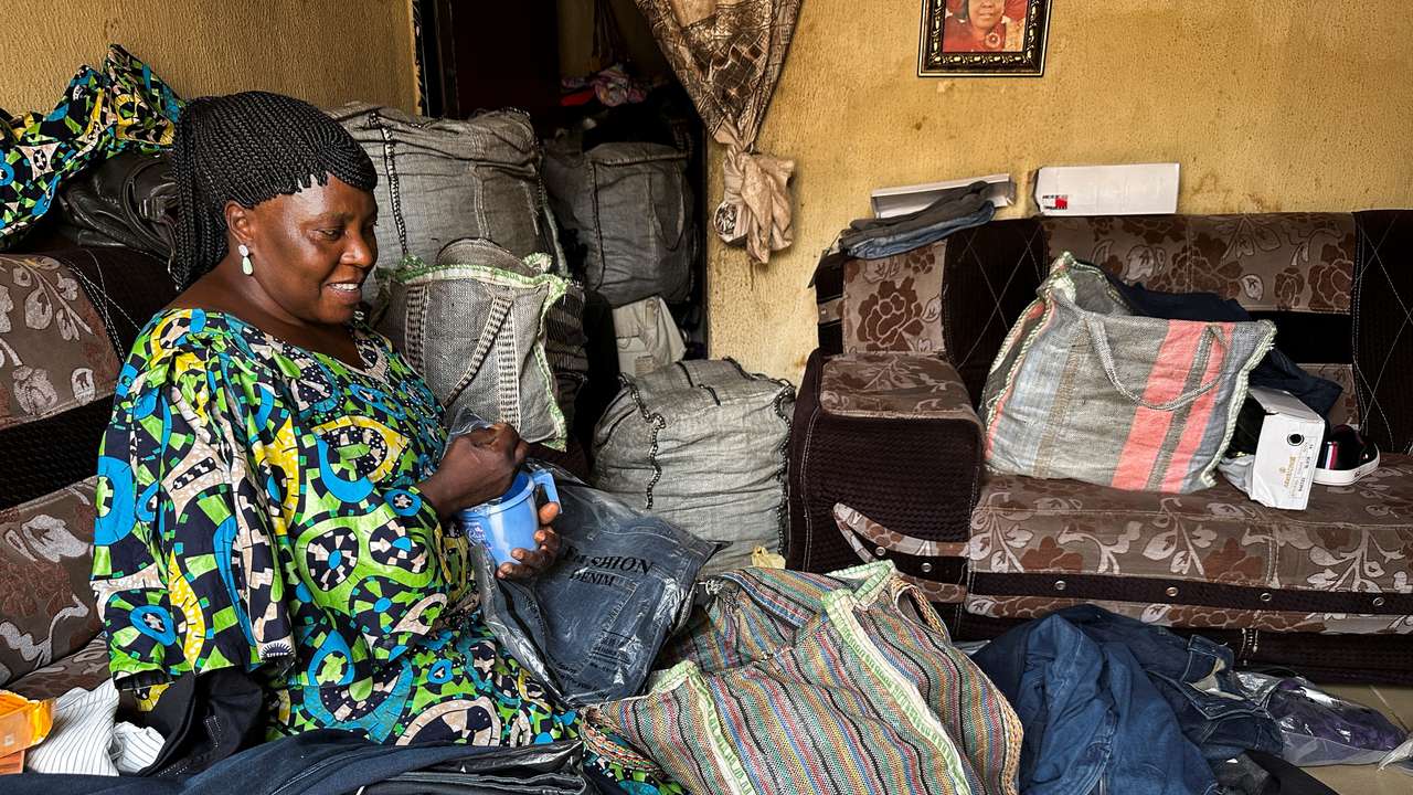 Esther Joseph, a clothes vendor whose daughter was kidnapped and released with ransom, in Kaduna