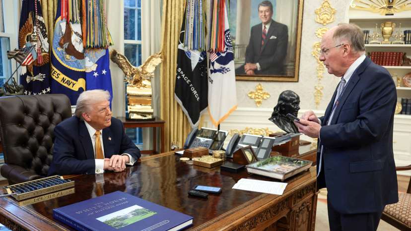U.S. President Donald Trump is interviewed by Reuters at the White House