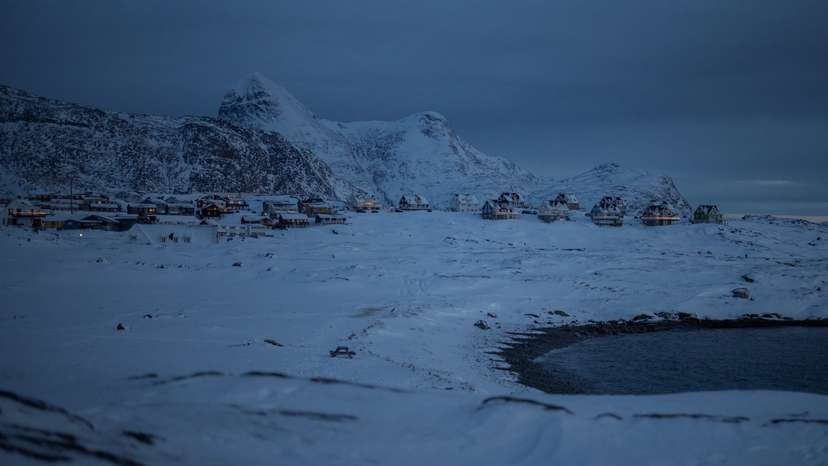 A view of houses in Nuuk on the day of the meeting between top U.S. officials and the foreign ministers of Denmark and Greenland, in Nuuk