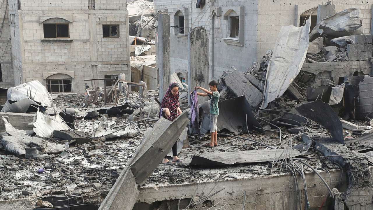 Aftermath of an Israeli strike Shati (Beach) refugee camp, in Gaza City