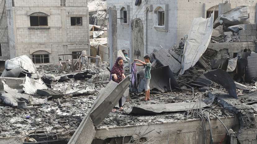 Aftermath of an Israeli strike Shati (Beach) refugee camp, in Gaza City
