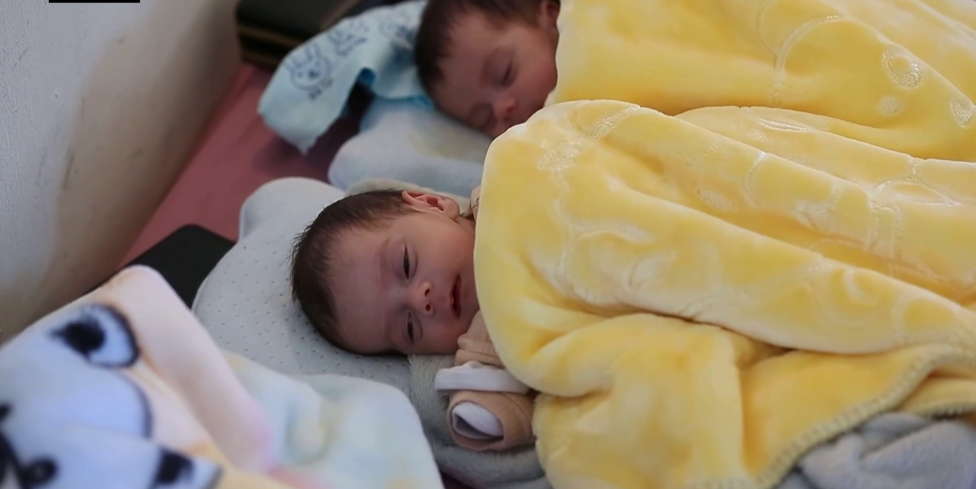 Lebanese mother shelters with newborn twins after renewed fighting forces family to flee: Video