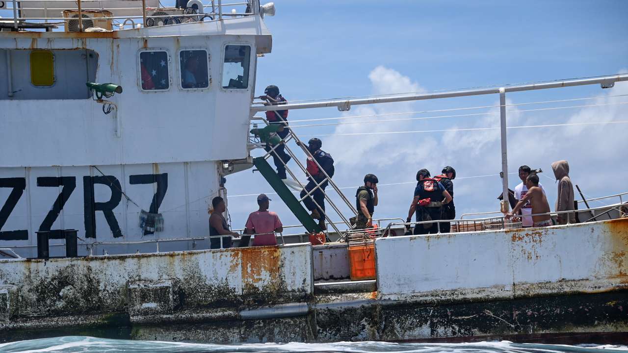 U.S. Coast Guard Cutter Harriet Lane, boarding team alongside Vanuatu Fishery Department and Police Maritime Wing officers to conduct fishery boardings