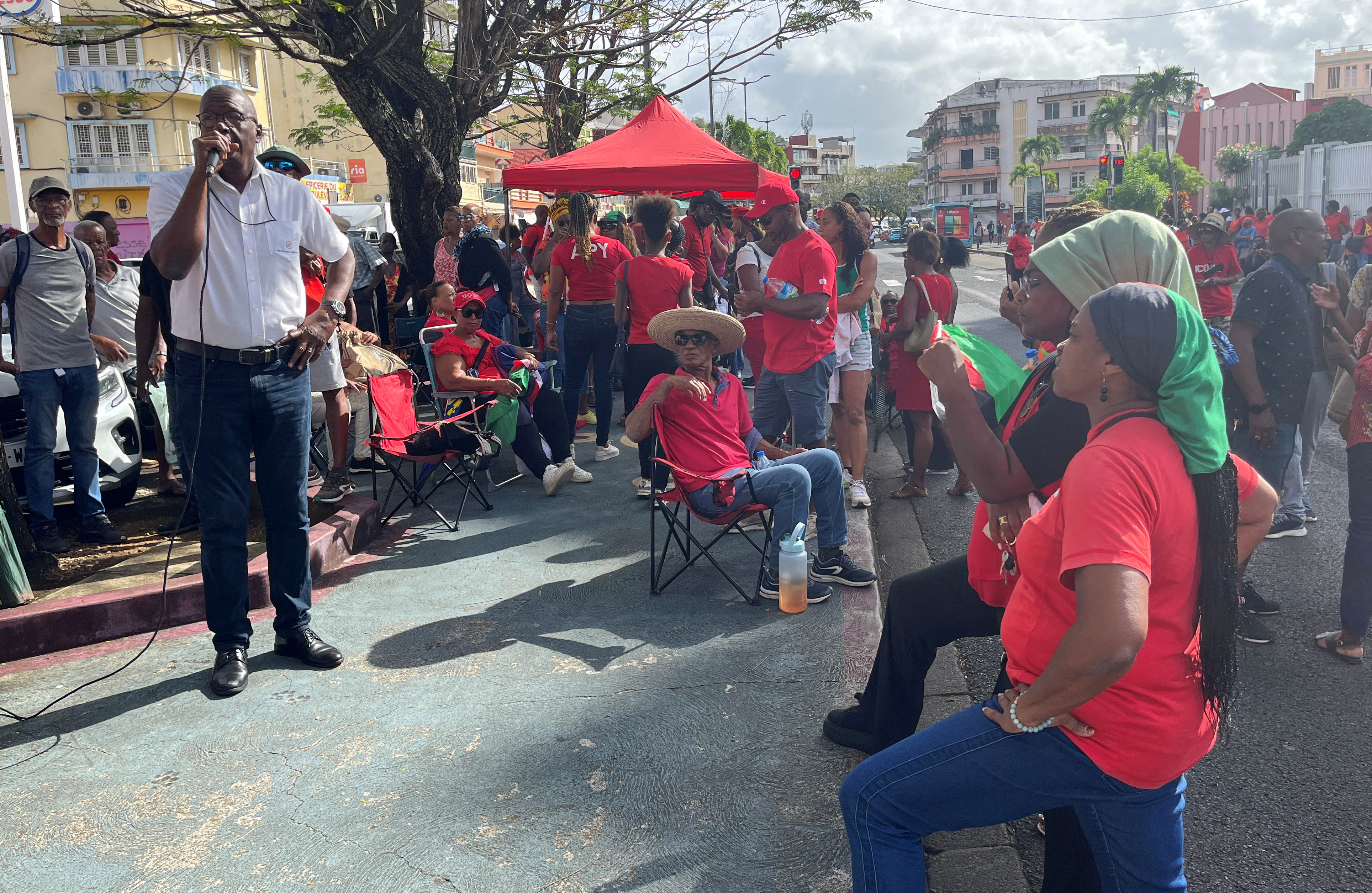 Protest during the trial of activist Rodrigue Petitot in Fort-de-France, Martinique