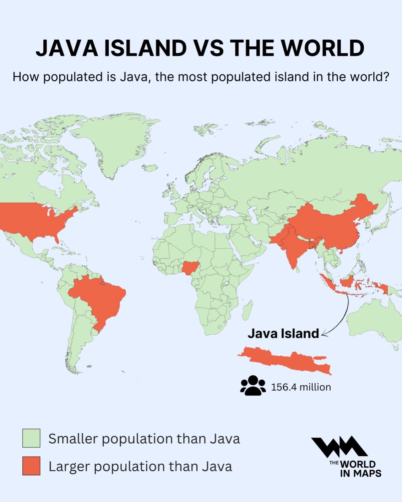 Java has more people than almost every country in the world