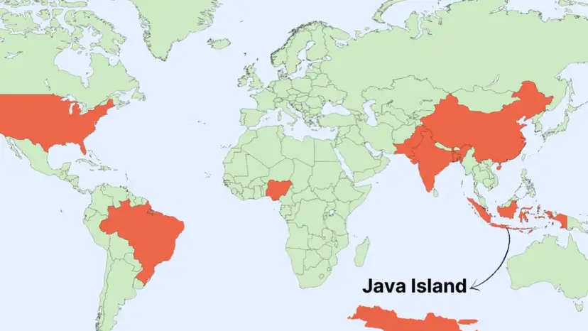 Java has more people than almost every country in the world