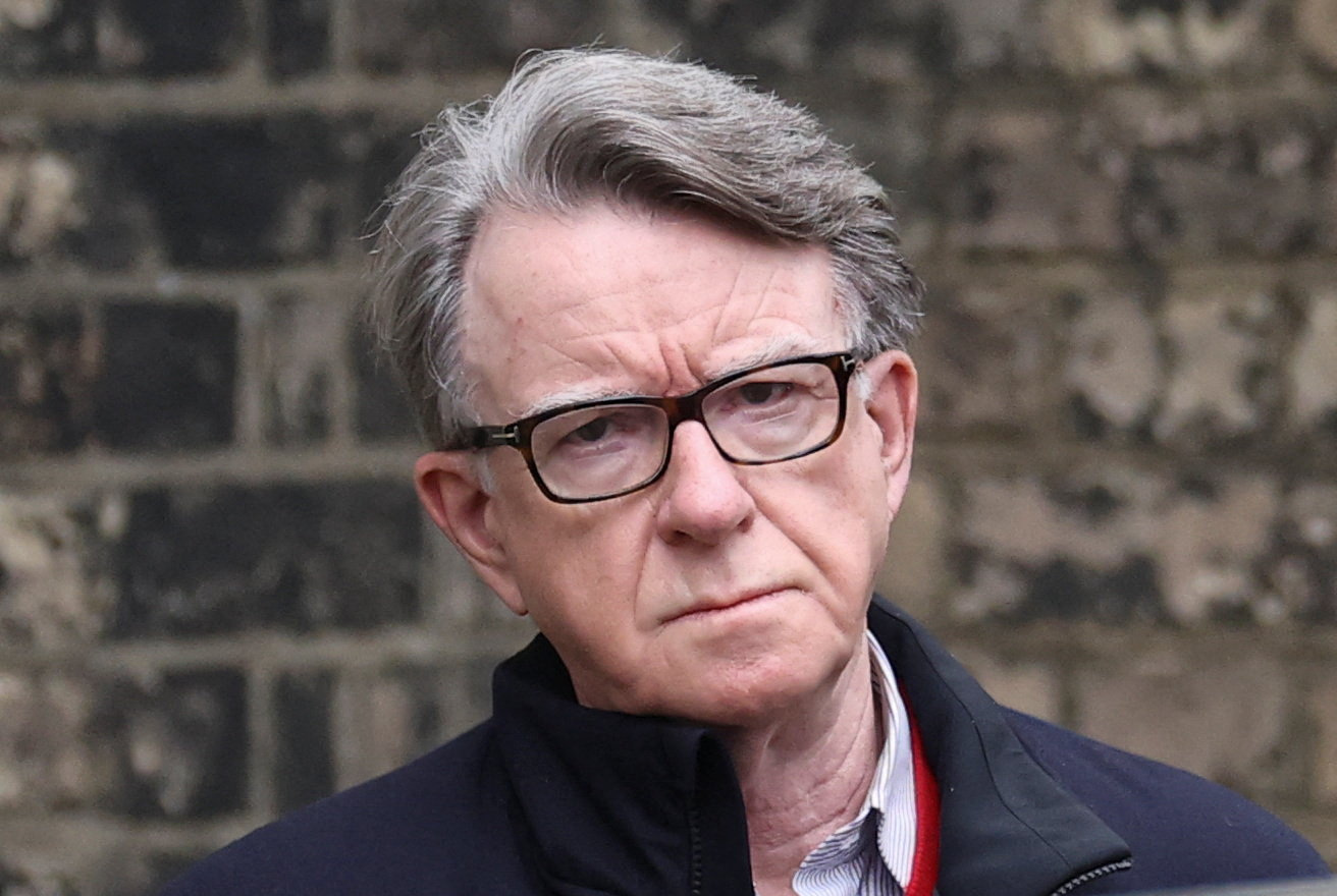 Former British ambassador to the U.S. Peter Mandelson leaves his residence in London