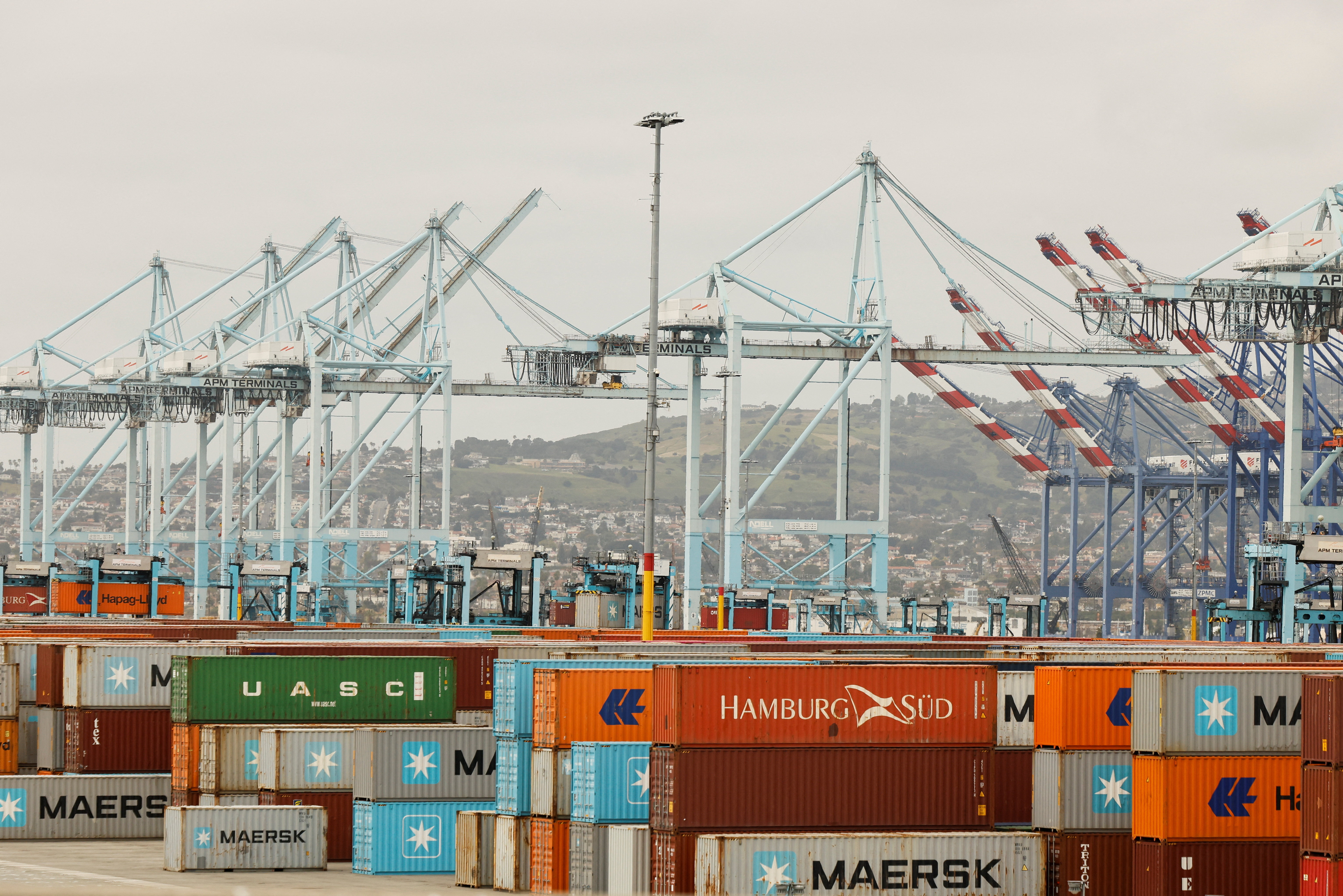 Shipping containers at the port of Los Angeles