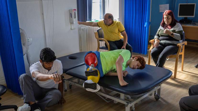 The Wider Image: A boy's arduous steps on prosthetic legs after Turkey's earthquake