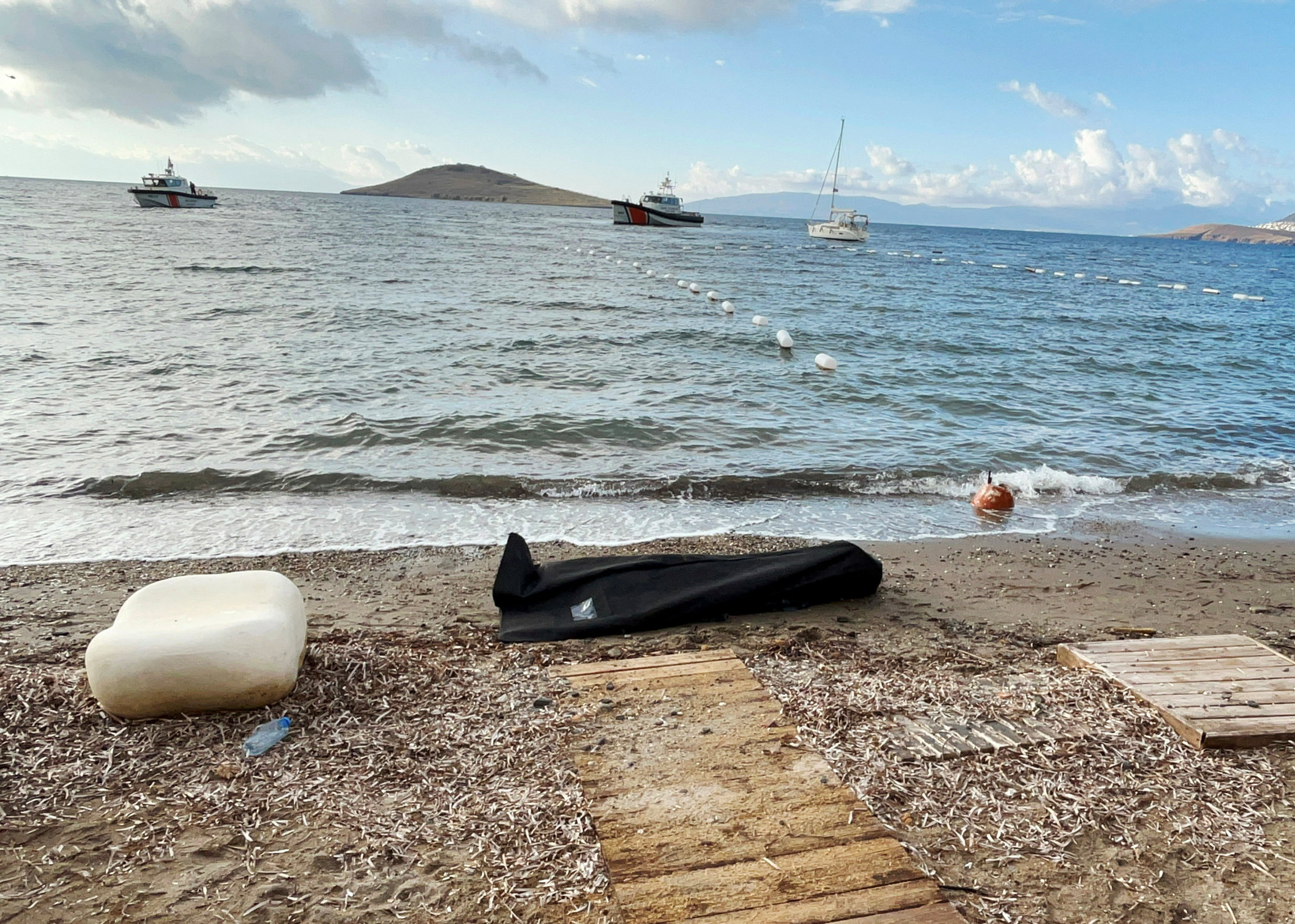 A migrant boat sinks off Bodrum in western Turkey