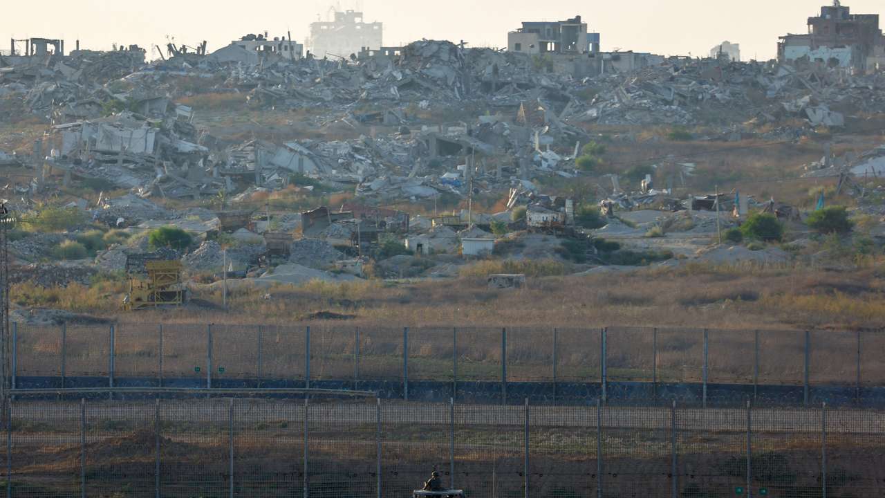 Israeli soldiers near the Israel-Gaza border, amid the Israel-Hamas conflic