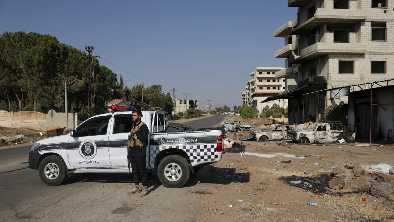 Checkpoint in the village of Al-Mazra'a