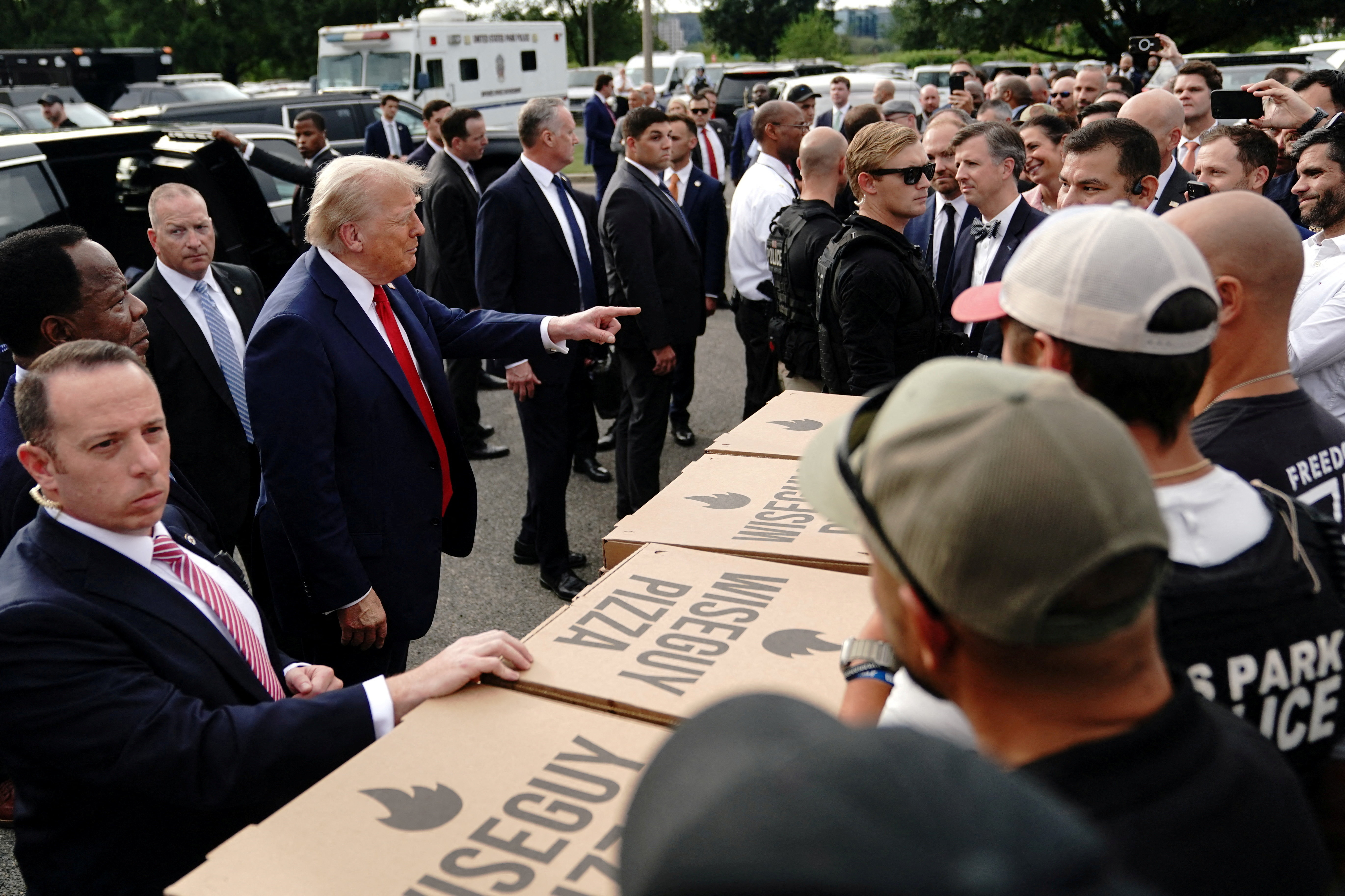 U.S. President Trump speaks at U.S. Park Police Anacostia Operations Facility in Washington