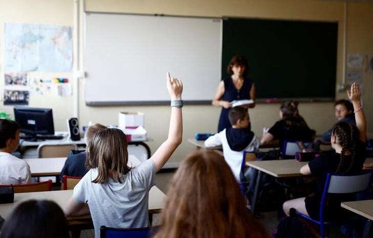 FILE PHOTO: The first day of the new school year after summer break in France