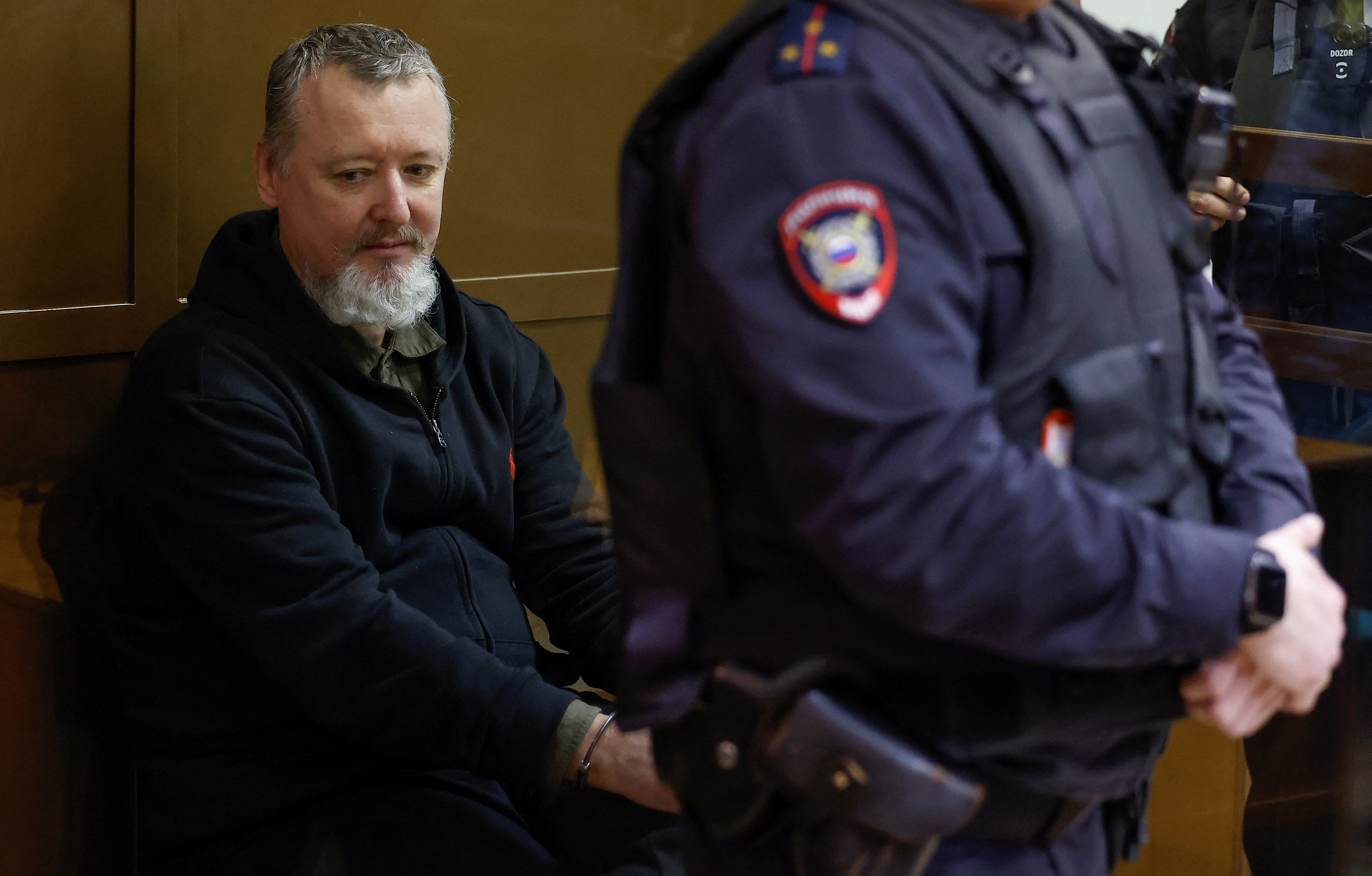 Russian nationalist Kremlin critic and former military commander Igor Girkin appears in court in Moscow