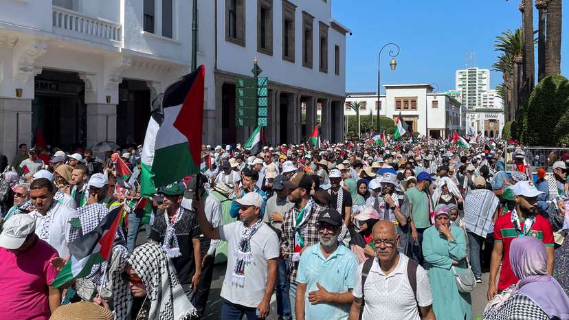 Protesters march in Morocco in support of Palestinians and Lebanese