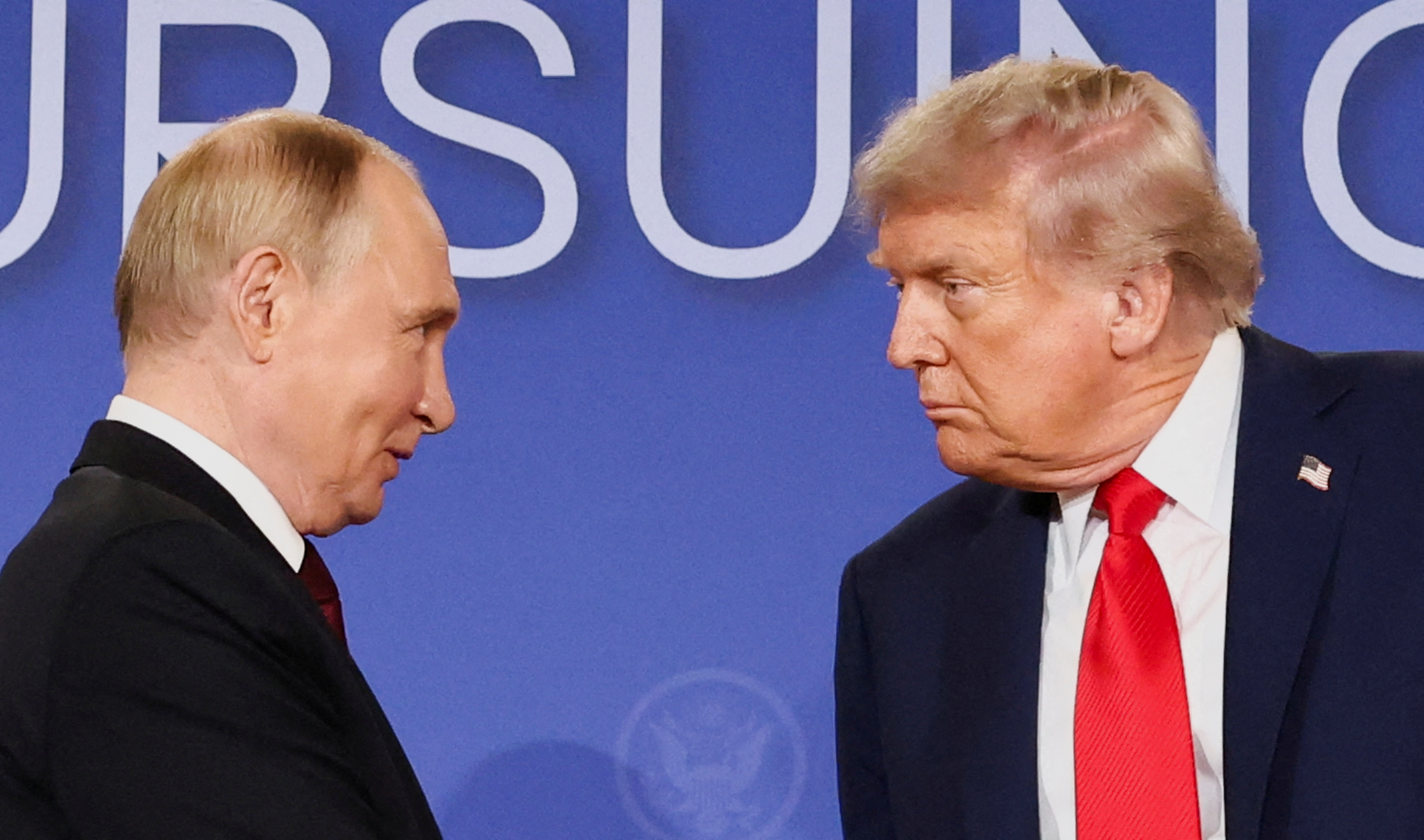 FILE PHOTO: U.S. President Trump meets with Russian President Putin in Alaska