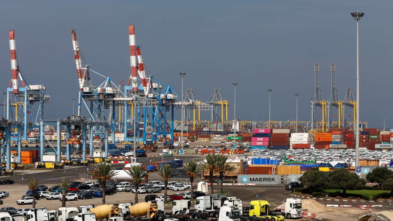 FILE PHOTO: Ashdod port continues to operate under threat of rocket attacks
