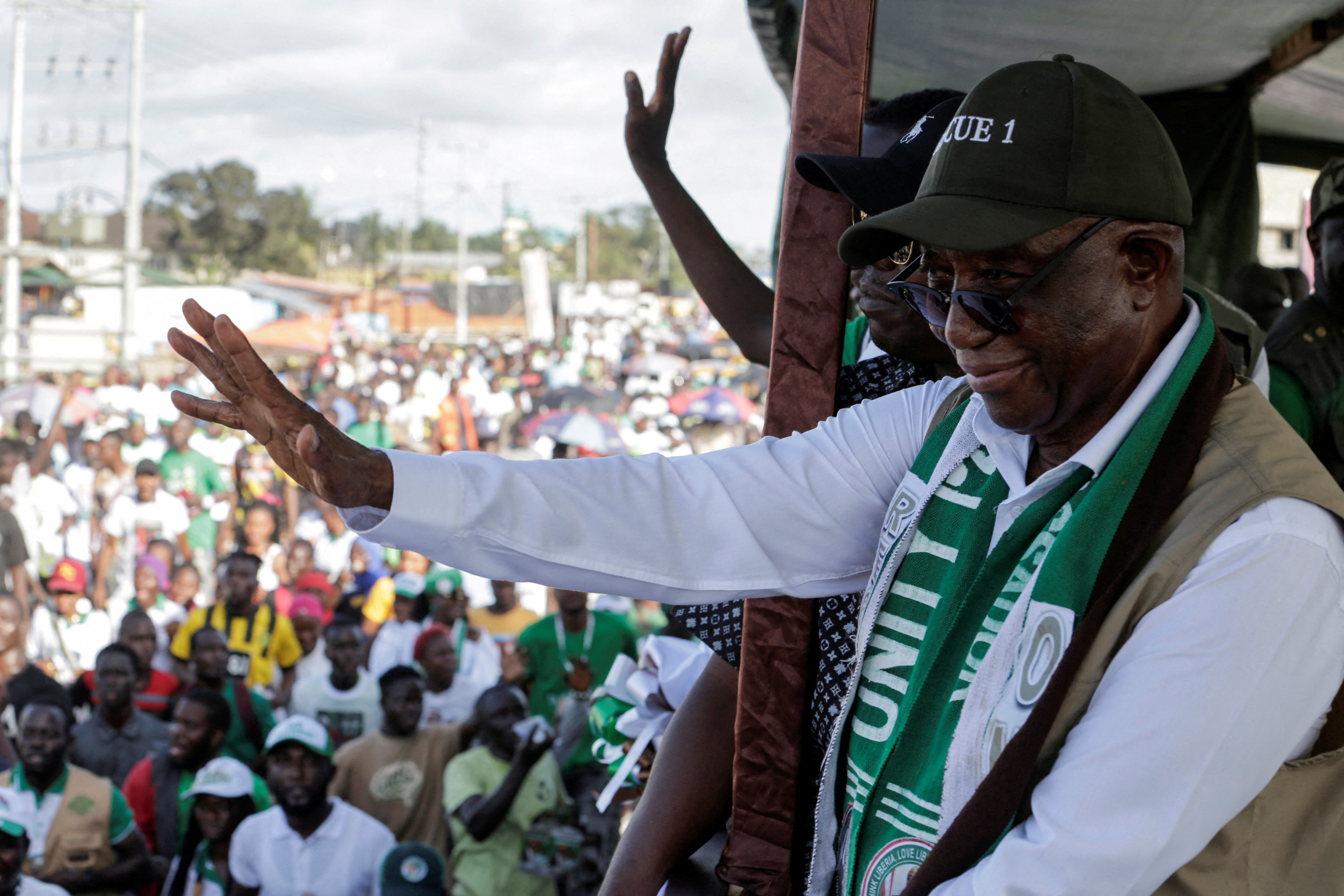 FILE PHOTO: Liberia's opposition, Unity Party, holds its final rally before polling day in Monrovia