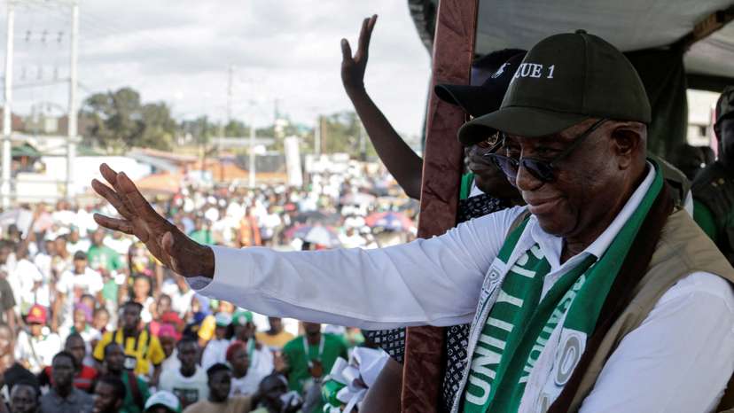 FILE PHOTO: Liberia's opposition, Unity Party, holds its final rally before polling day in Monrovia
