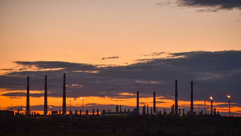 FILE PHOTO: A view shows a gas processing plant in Orenburg Region